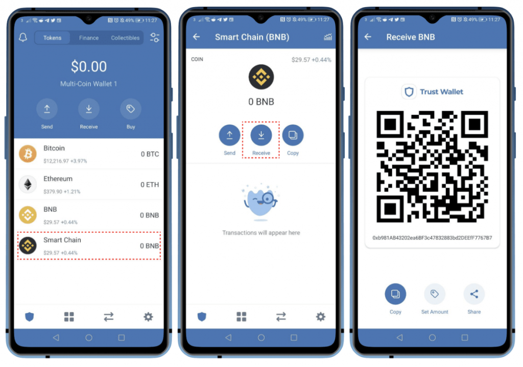 Trust Wallet - settings for Binance Smart Chain + complete guide